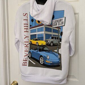 Brand Makers Beverly Hills Luxury Car Club Graphic Pullover Hoodie Men's Size M